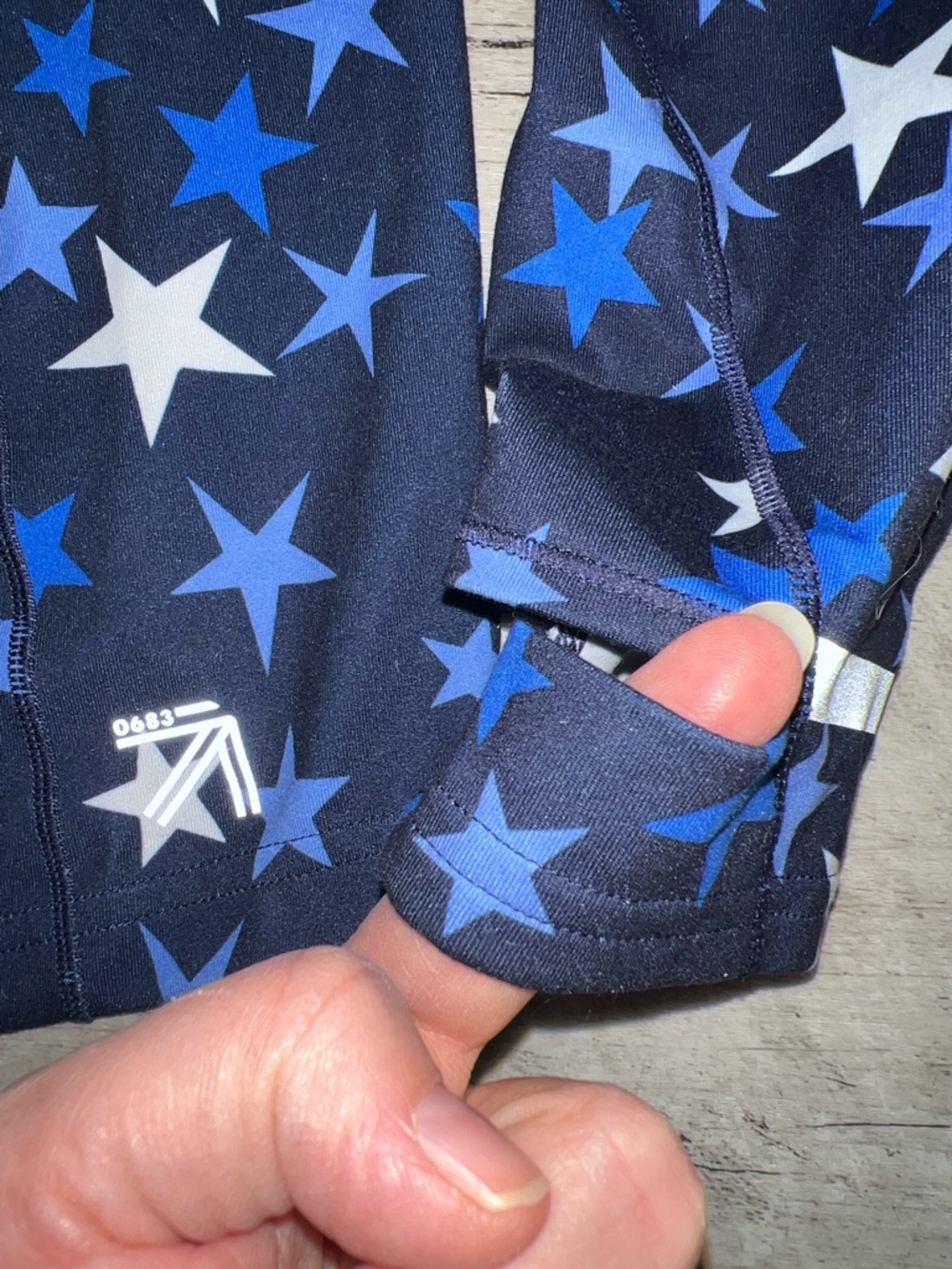 NEW J. Crew x New Balance Navy and White Star Long Sleeve Athletic Shirt - Picture 3 of 6
